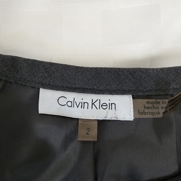 Calvin Klein Charcoal Gray Women's Fully Lined Pencil Skirt Size 2 - Picture 3 of 5